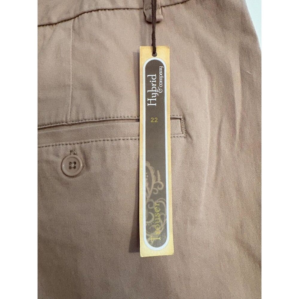 Hybrid & Co. Women’s Light Khaki Stretch Pants Size 22 Tapered 30” Inseam NWT - Picture 7 of 10